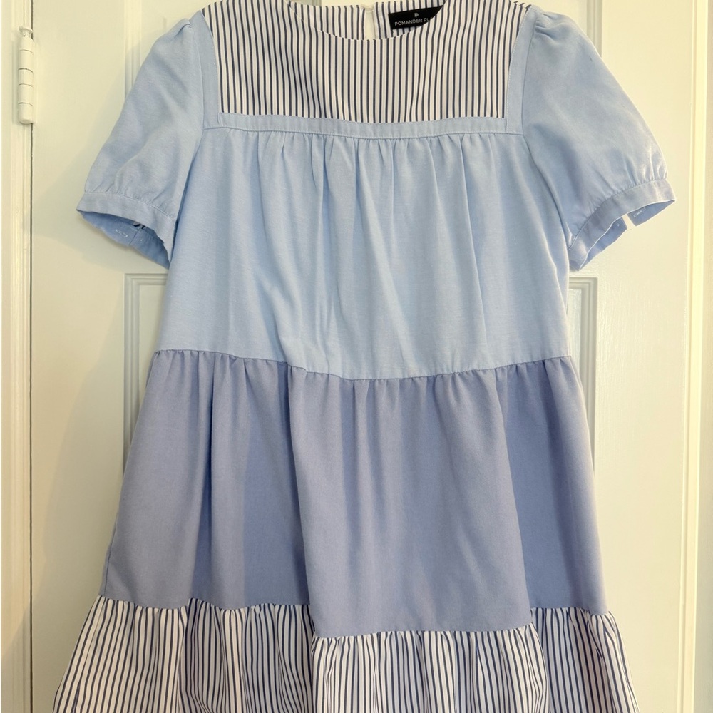 Pomander Place Navy and White Striped Top